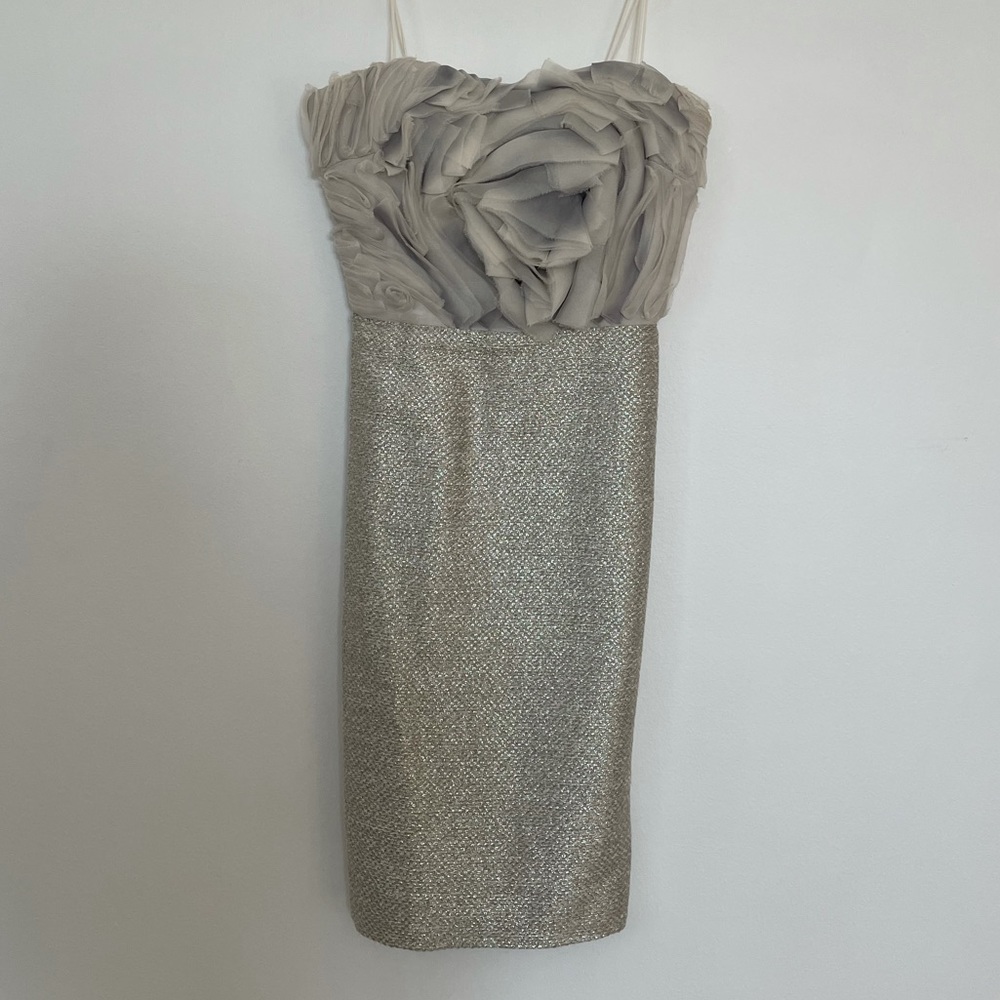 Bradgley Mischka Couture Tweed floral dress